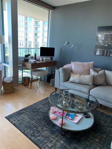 Living room featuring wood finished floors and a 
