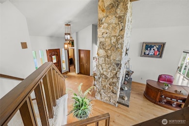 View from top of stairs where the bedrooms are located