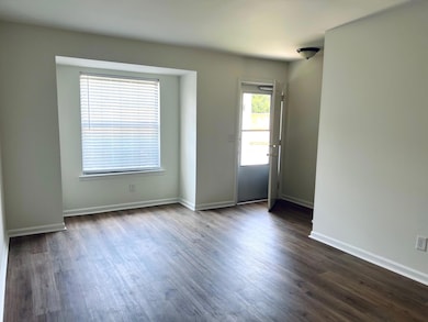 Front door and living room