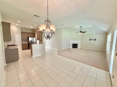 Unfurnished living room with light tile patterned