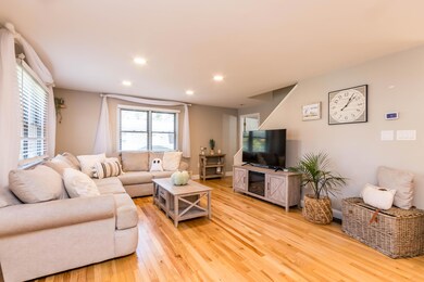 Living room with wood floors