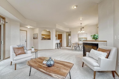 Living room - view to dining room/kitchen