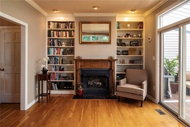 Gorgeous formal living room with gas log fireplace