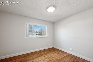 Primary bedroom featuring view of Pikes Peak, orig