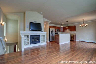 Fireplace with TV above