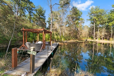 This is a tranquil waterfront setting featuring a