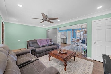 Family room with open floor plan
