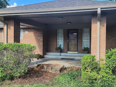 Porte cochere and front door area