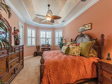 Master Bedroom with beautiful furnishings.  Tray c