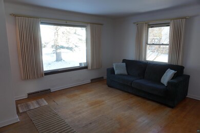 Living room featuring light wood-type flooring