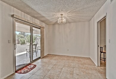 Dining area with door to back patio