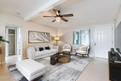 Virtually staged living room