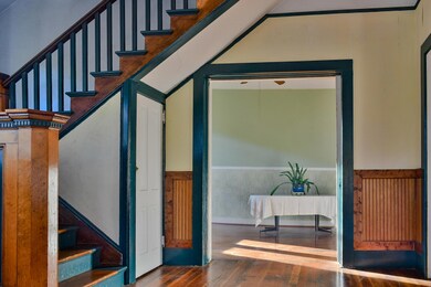 Facing stairs and dining room