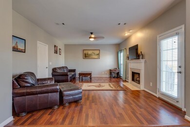 Living room with fireplace