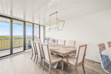 The dining area has beautiful views of the Gulf of