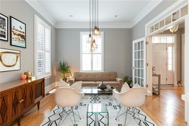 This room boasts 2 sets of French doors with trans