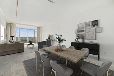 Virtually staged Living Room/Dining Room