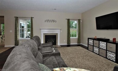 Spacious family room with gas fireplace