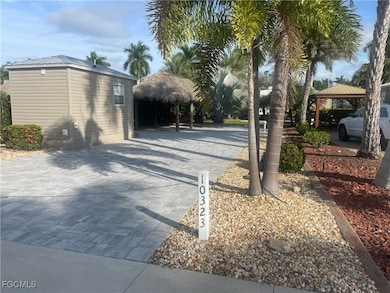 View of decorative driveway