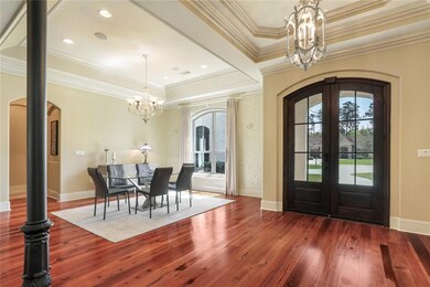 Dining area features beautiful heart of pine floor