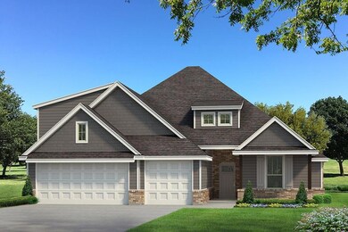 Craftsman-style home featuring a front lawn, driveway, a shingled roof, and brick siding