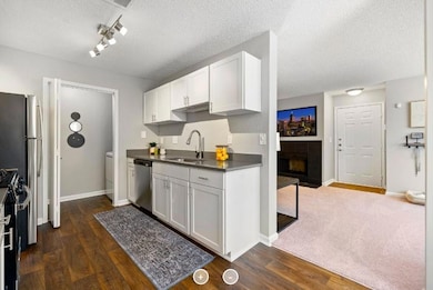 Kitchen featuring stainless steel dishwasher, a te