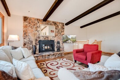 Gorgeous fireplace showcases the living room with 