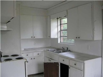 brick home with kitchen