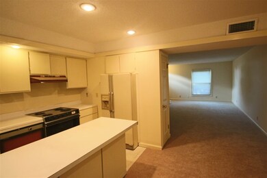 Living and dining area as seen from the back of th