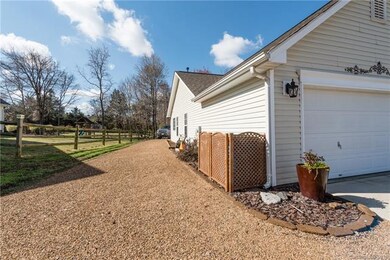 Stone pad on side of house