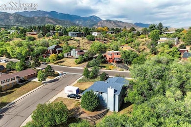 Bird's eye view from the south, mountains to the n