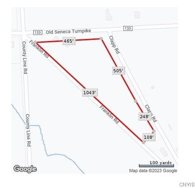 4.89 acres spans Old Seneca, Clapp and Franklin Ro