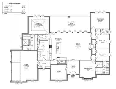 Enlarged Floor Plan-550 SF Covered Patios
550