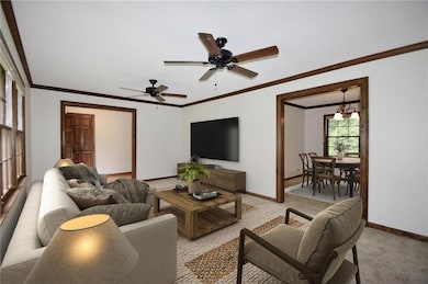 Virtually staged Living Room - bright and open!