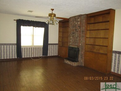 Dining room with decorative frplc