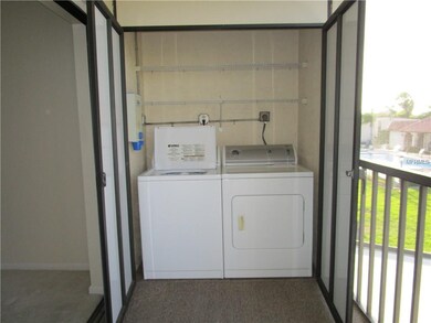 FULL SIZE WASHER AND DRYER IN CLOSET ON BALCONY