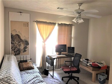 Office area featuring ceiling fan