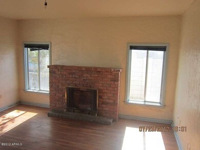 Brick fireplace