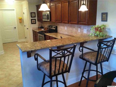 Kitchen with granite countertops