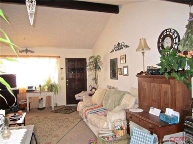Vaulted ceiling in the living room.