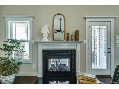 Fireplace and access to porch