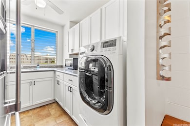 The unique all-in-one washer/dryer adds convenienc