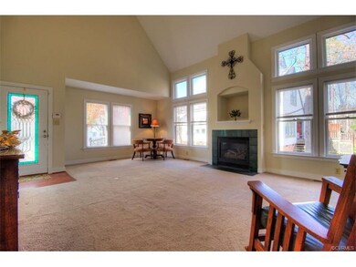 Beautiful vaulted ceiling and gas fireplace.