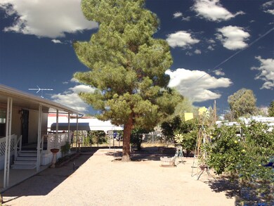 North view of fenced front yard