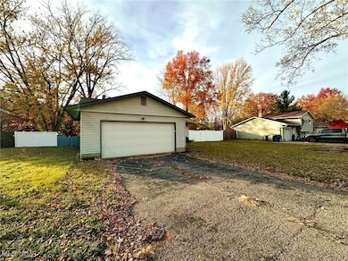 View of detached garage