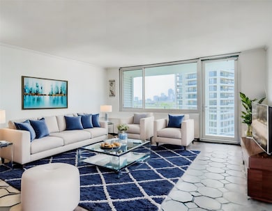 Living roomwith gorgeous views overlooking the cov