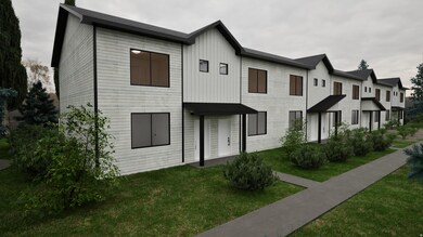 Modern farmhouse featuring a front lawn, a residential view, and board and batten siding