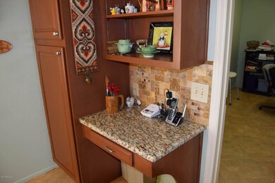 kitchen desk and storage
