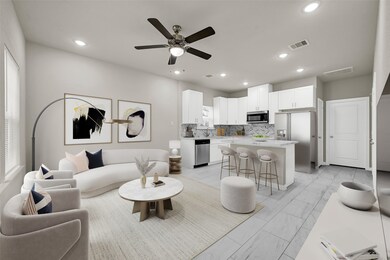 Open concept floor plan (digitally staged photo)