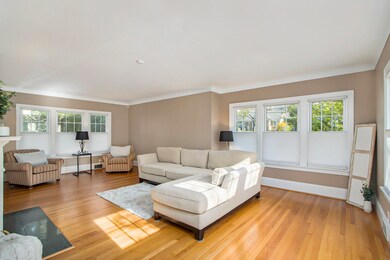 Large living room with wood floors